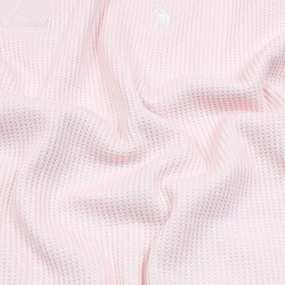 RL PREMIUM MEN'S V NECK BORDER POLO SHIRT (POWDER PINK)