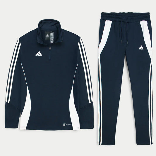 ADDAS Imported Tiro Piping Quarter Zip Tracksuit (Navy Blue)