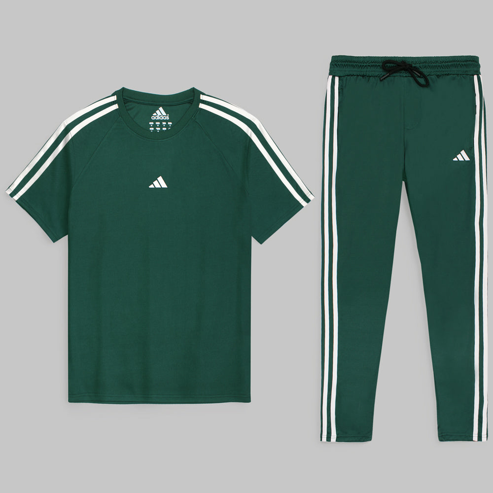 ADDAS Premium Lycra Dri-Fit Tracksuit (Green)