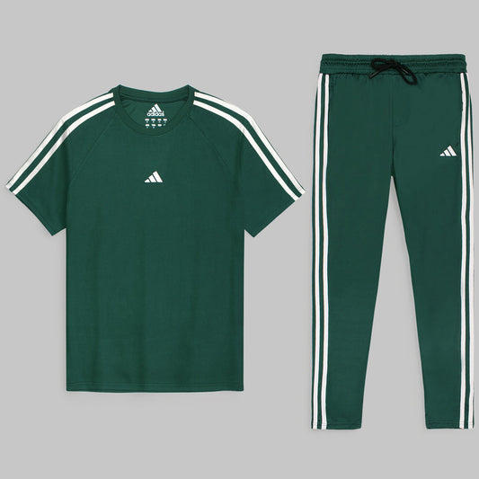 ADDAS Premium Lycra Dri-Fit Tracksuit (Green)