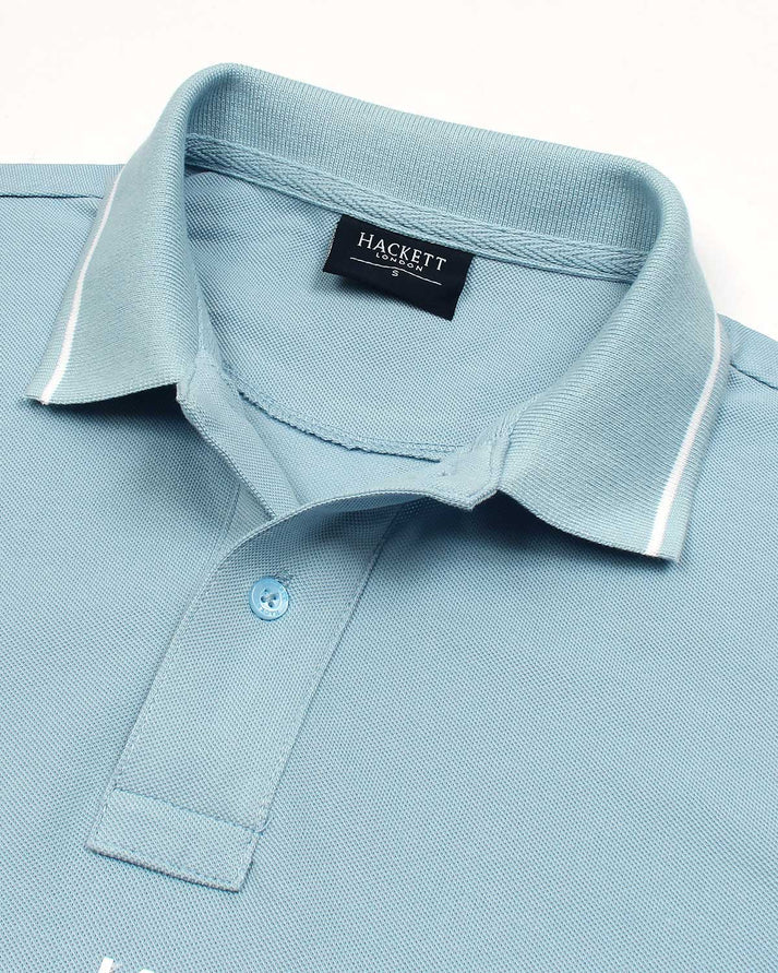 HKT IMPORTED MEN'S TIPPED POLO SHIRT (SKY BLUE)