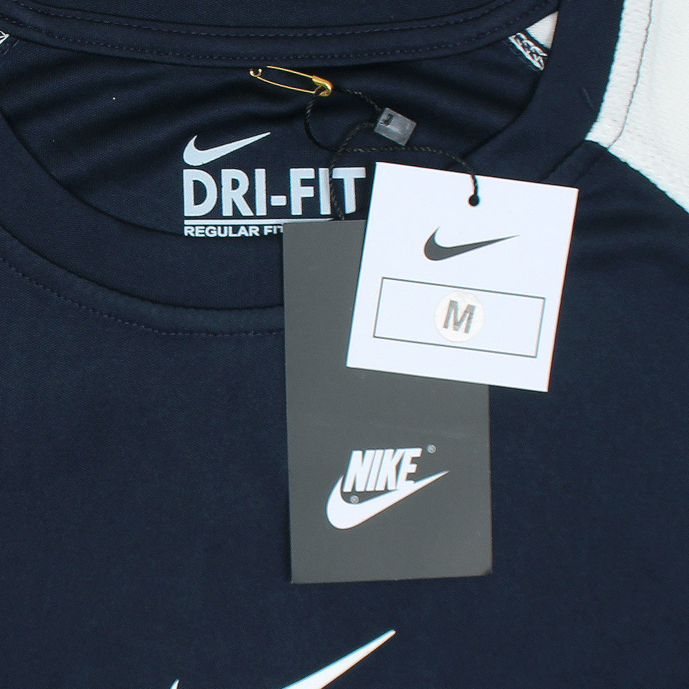 NKE Premium Mesh Shoulder Dri Fit F/S T-Shirt (Navy Blue)