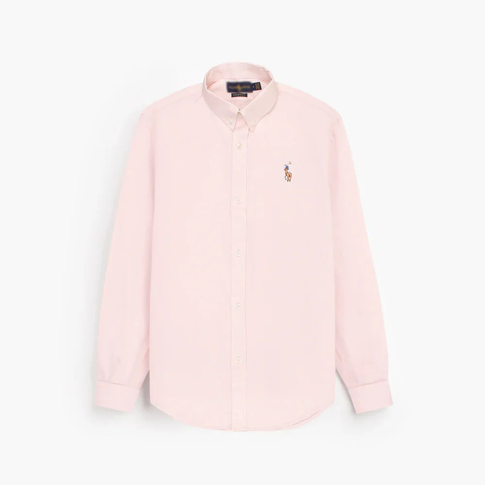RL IMPORTED MEN'S OXFORD BUTTON CASUAL SHIRT (PINK)
