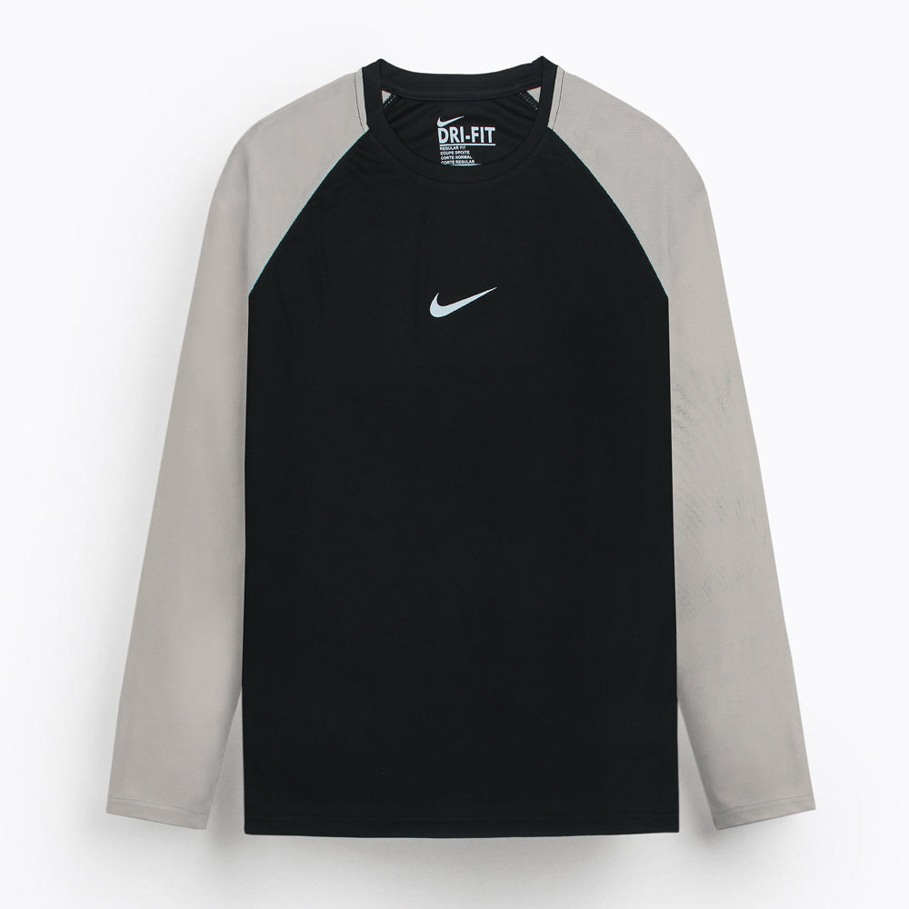 NKE Premium Mesh Shoulder Dri Fit F/S T-Shirt (Black)