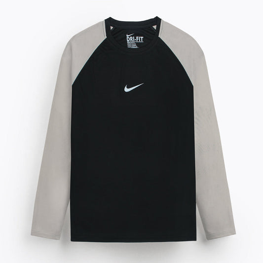 NKE Premium Mesh Shoulder Dri Fit F/S T-Shirt (Black)