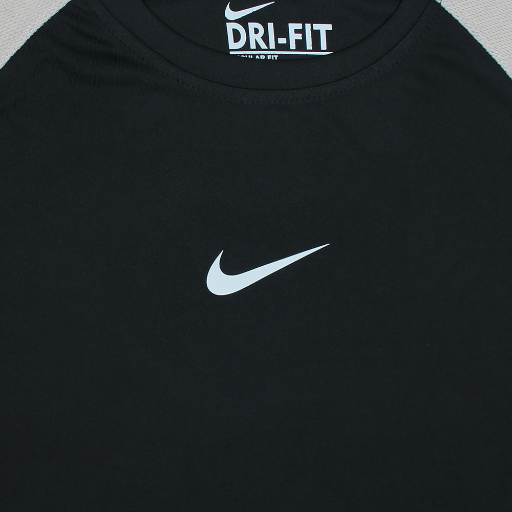 NKE Premium Mesh Shoulder Dri Fit F/S T-Shirt (Black)