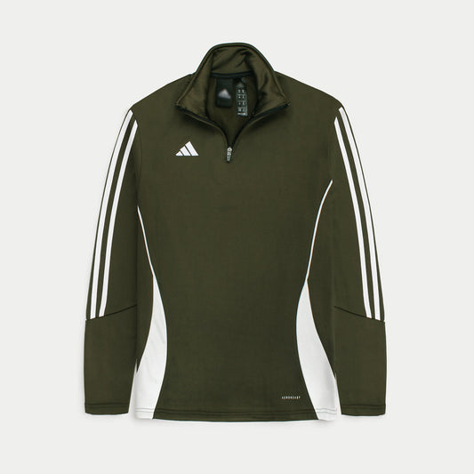ADDAS Imported Tiro Piping Quarter Zip Tracksuit (Olive Green)