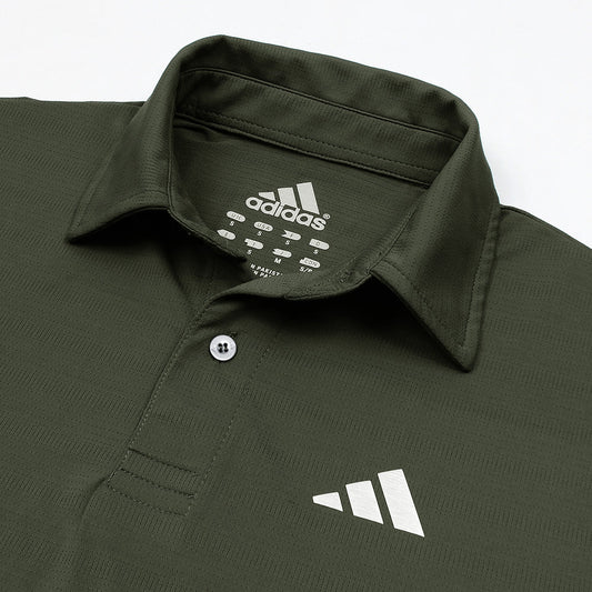 ADDAS IMPORTED BEEMESH CORE POLO SHIRT (OLIVE GREEN)