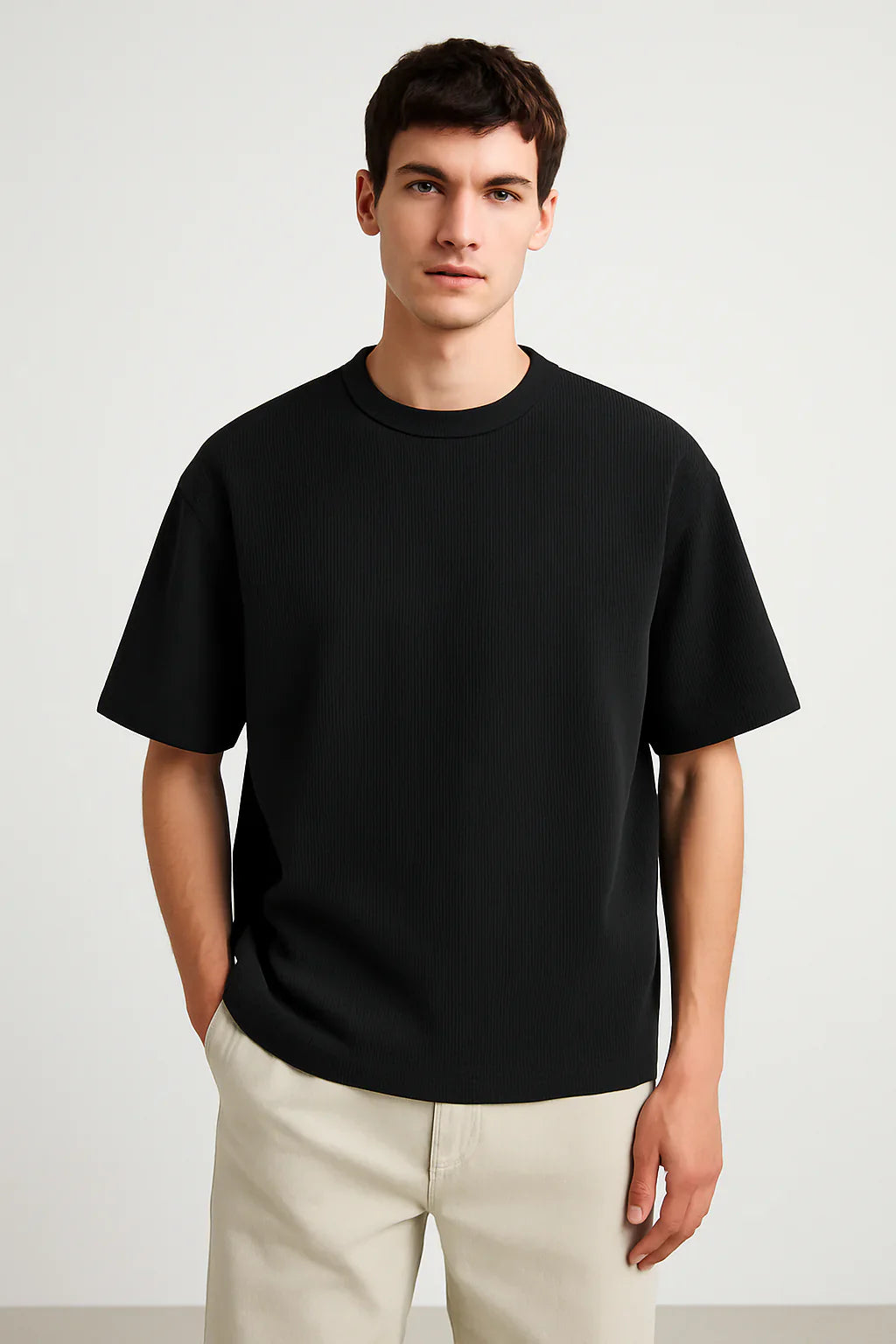 Z.A.R.A PREMIUM WAFFLE OVERSIZED T-SHIRT UNISEX (BLACK)