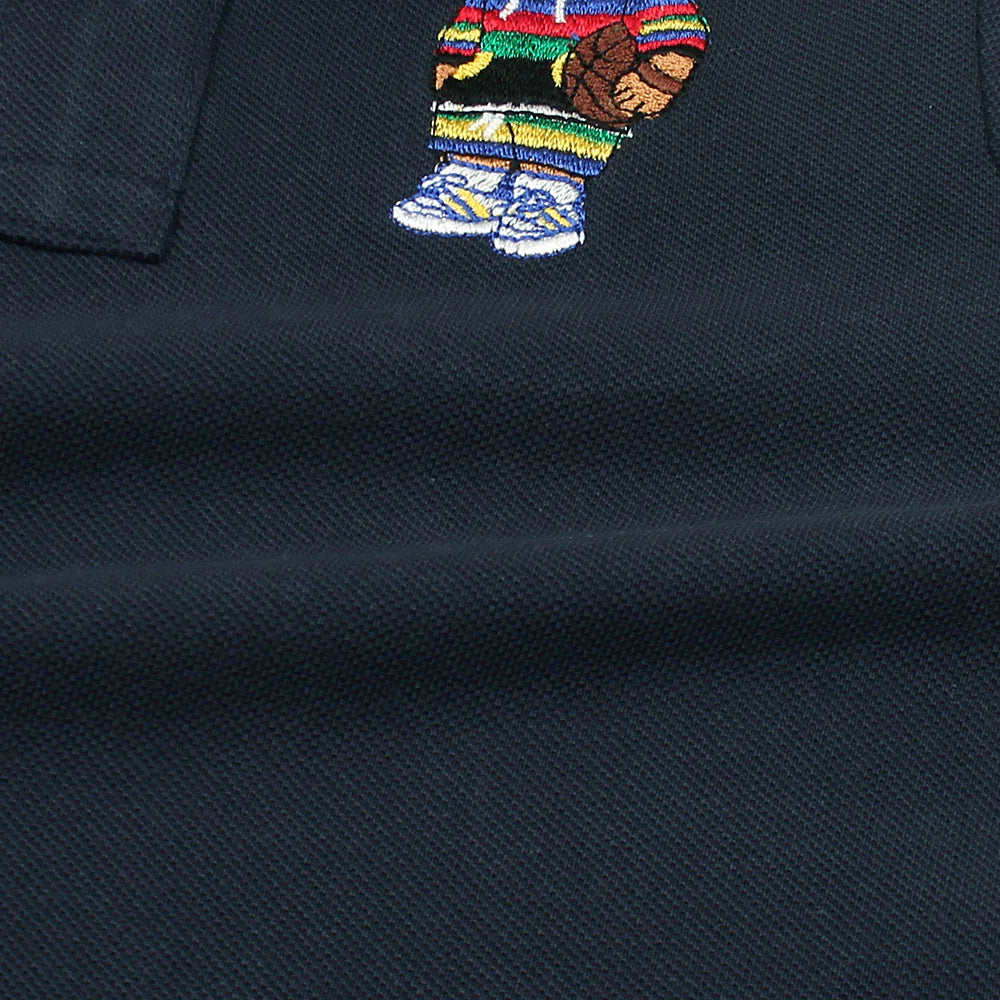 RL Kids Premium Tipping Collar Bear Polo Shirt (Navy Blue)