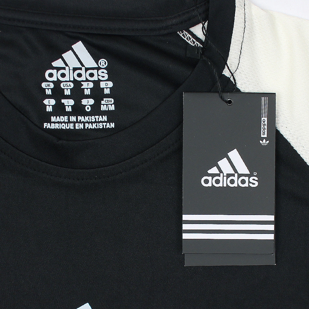 ADDAS Imported Mesh Shoulder Dri Fit T-Shirt (White & Black)
