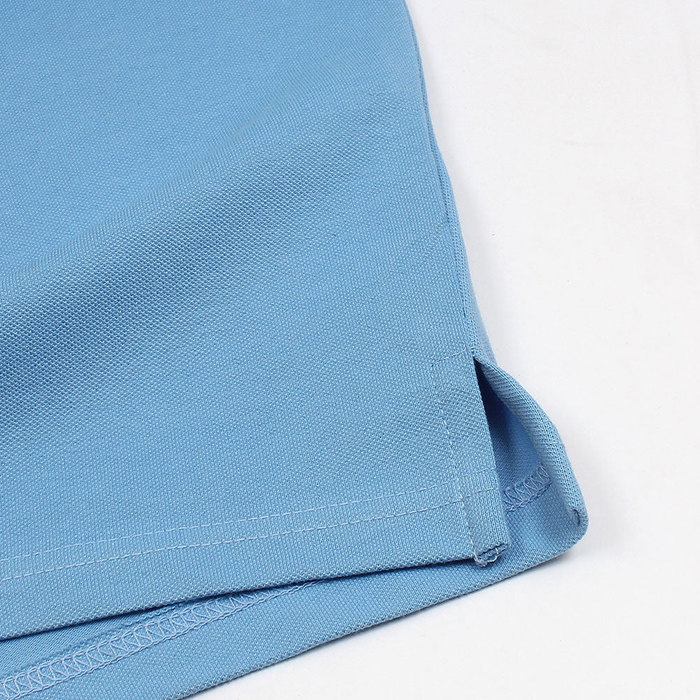 RL Premium Small Pony Zip Up Polo shirt (Sky Blue)