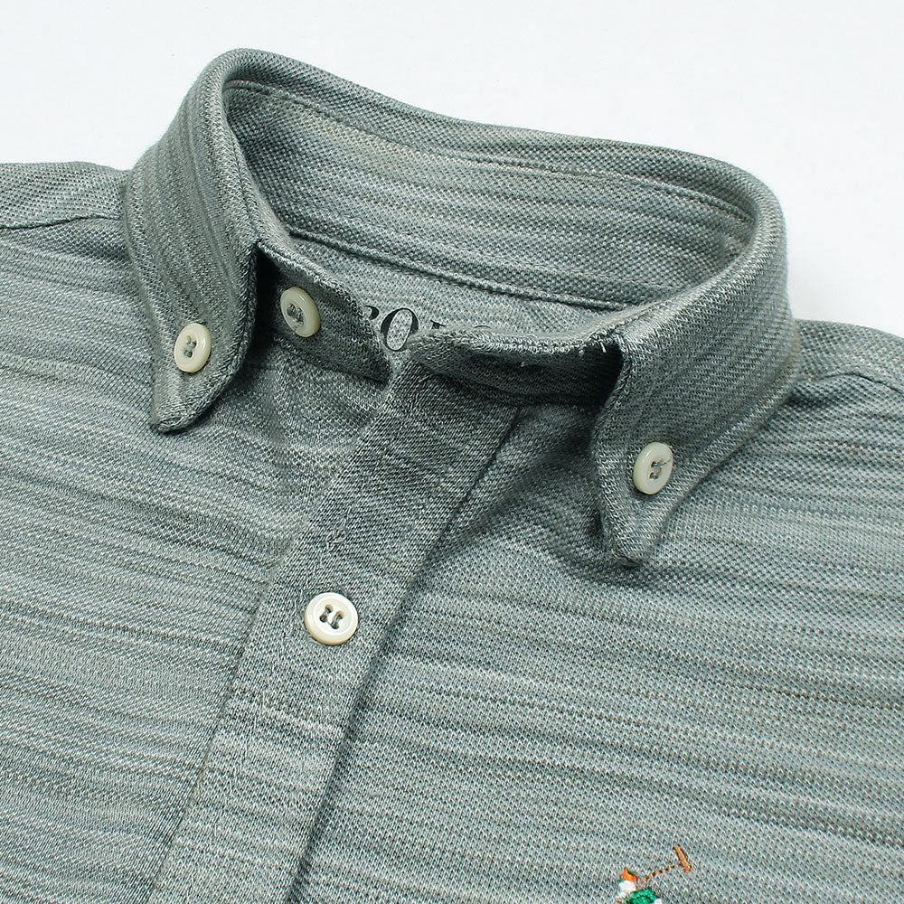 RL IMPORTED KID'S OXFORD BUTTON CASUAL SHIRT (MELLANGE GREEN)