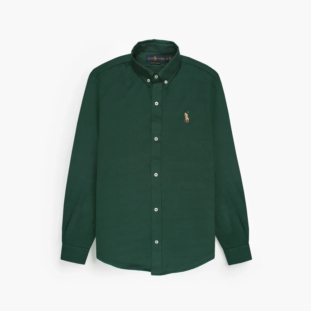 RL IMPORTED MEN'S OXFORD BUTTON CASUAL SHIRT (GREEN)