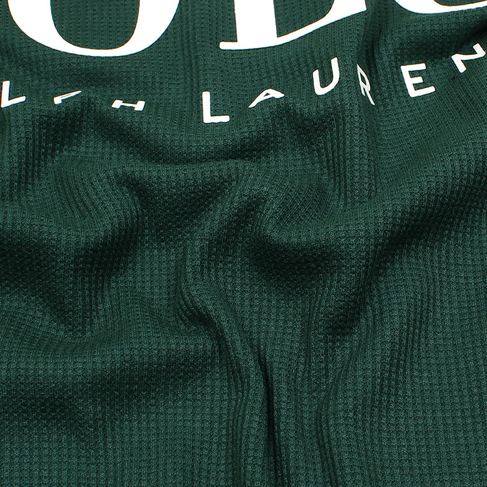 RL PREMIUM THERMAL COTTON IVORY LOGO SWEATSHIRT (DK GREEN)