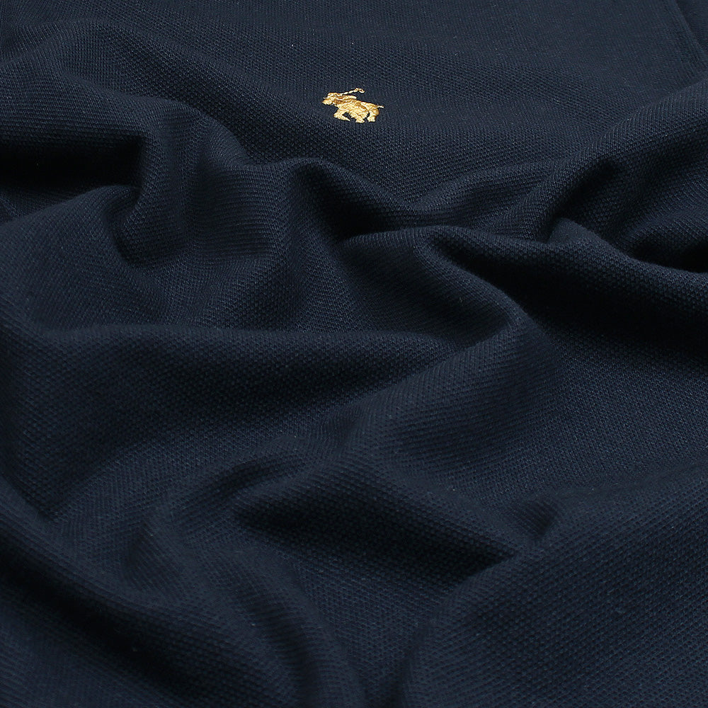 RL Premium Small Pony Zip Up Polo shirt (Navy Blue)