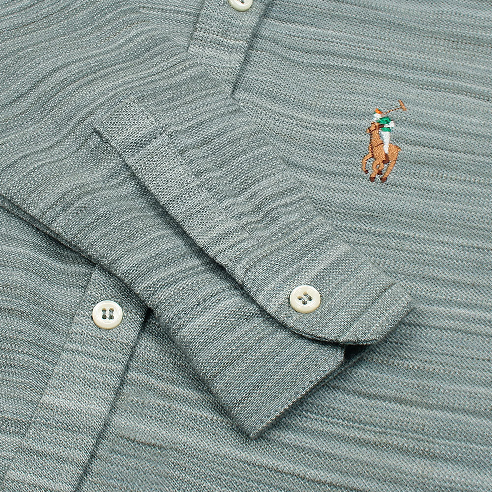RL IMPORTED KID'S OXFORD BUTTON CASUAL SHIRT (MELLANGE GREEN)