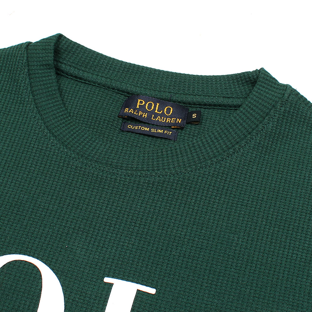 RL PREMIUM THERMAL COTTON IVORY LOGO SWEATSHIRT (DK GREEN)