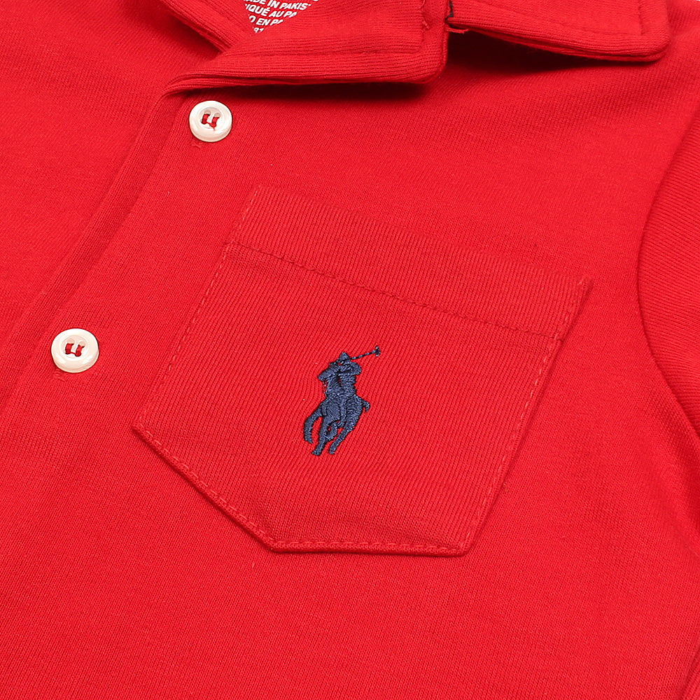 RL PREMIUM KIDS CUBAN COLLAR CASUAL SHIRT (RED)