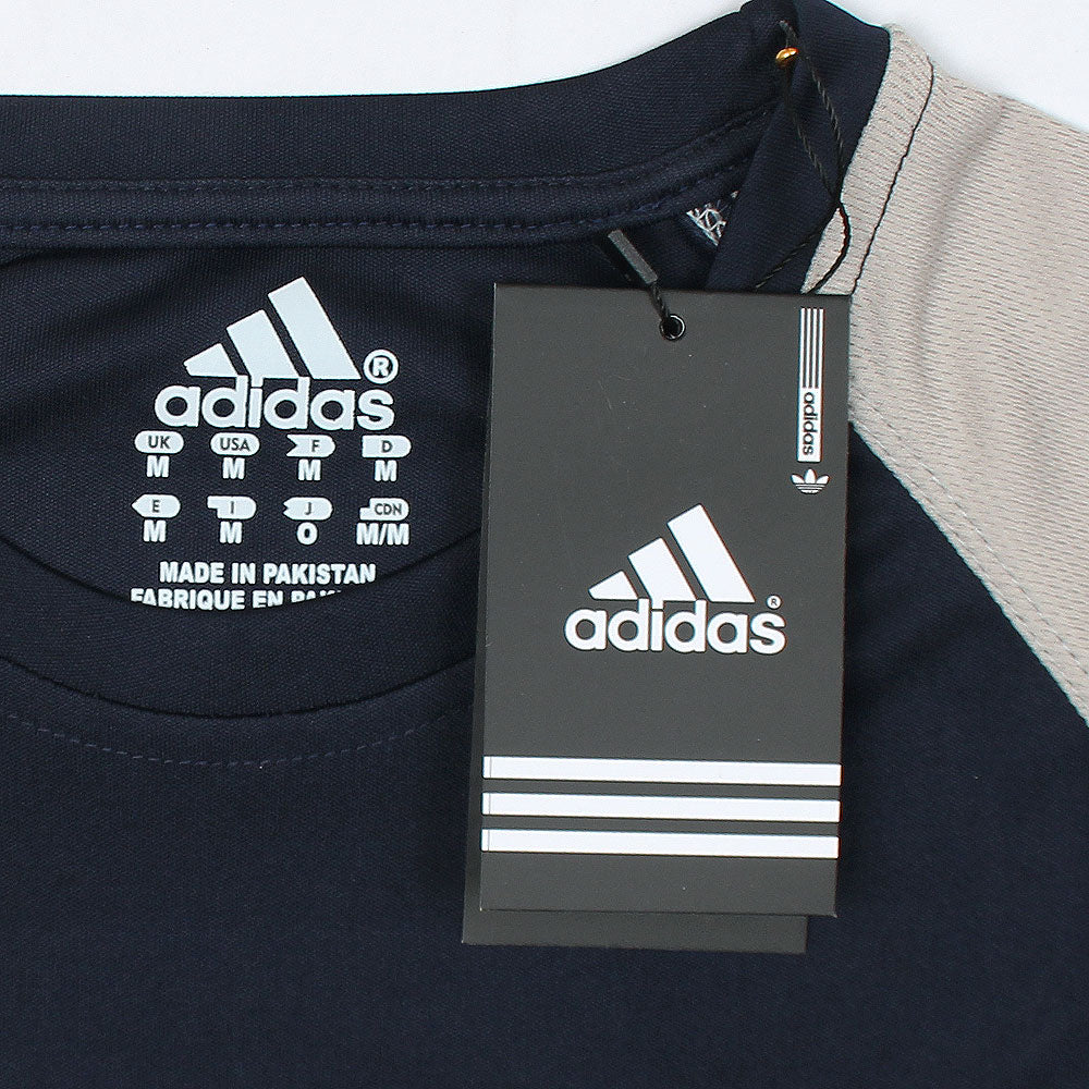 ADDAS Imported Mesh Shoulder Dri Fit T-Shirt (Navy & Grey)
