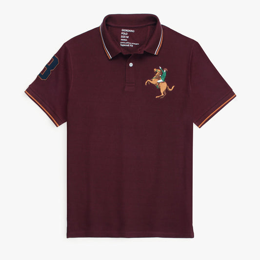 GRDNO Premium Napoleon Cow Boy Polo Shirt Maroon