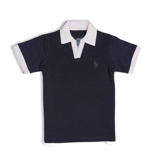 RL PREMIUM KIDS V NECK POLO SHIRT (BLACK SEA)