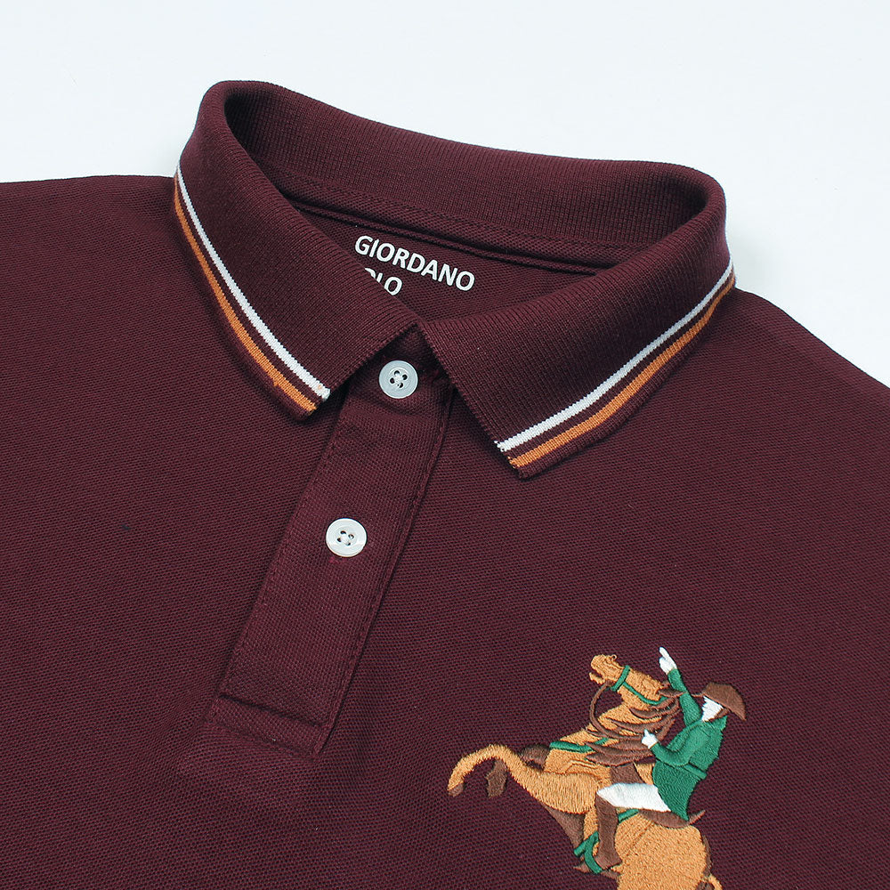 GRDNO Premium Napoleon Cow Boy Polo Shirt Maroon