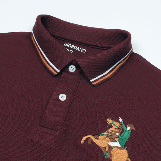 GRDNO Premium Napoleon Cow Boy Polo Shirt Maroon