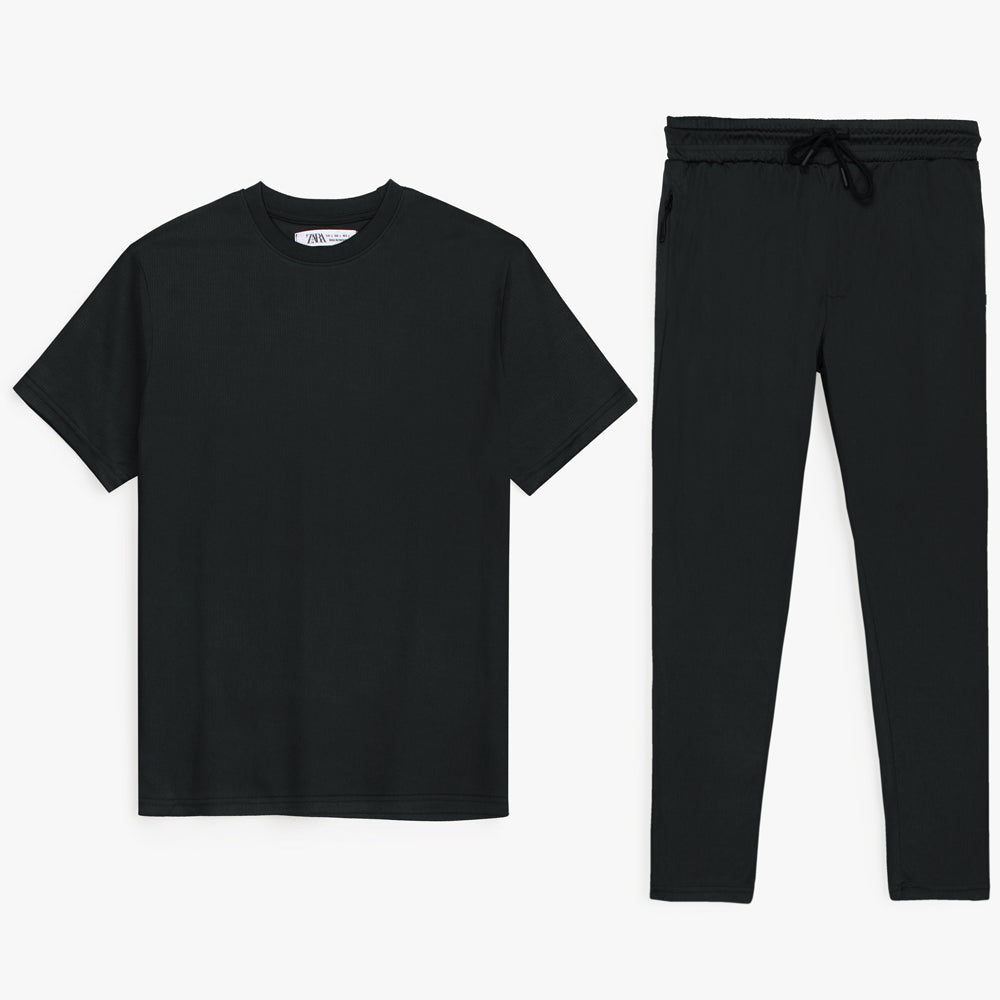 Z.A.R.A PREMIUM LYCRA DRI-FIT TRACKSUIT (BLACK)