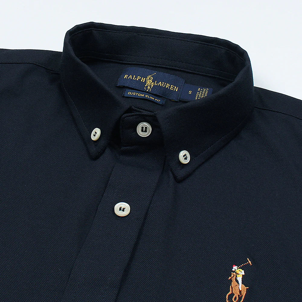 RL IMPORTED MEN'S OXFORD BUTTON CASUAL SHIRT (NAVY BLUE)