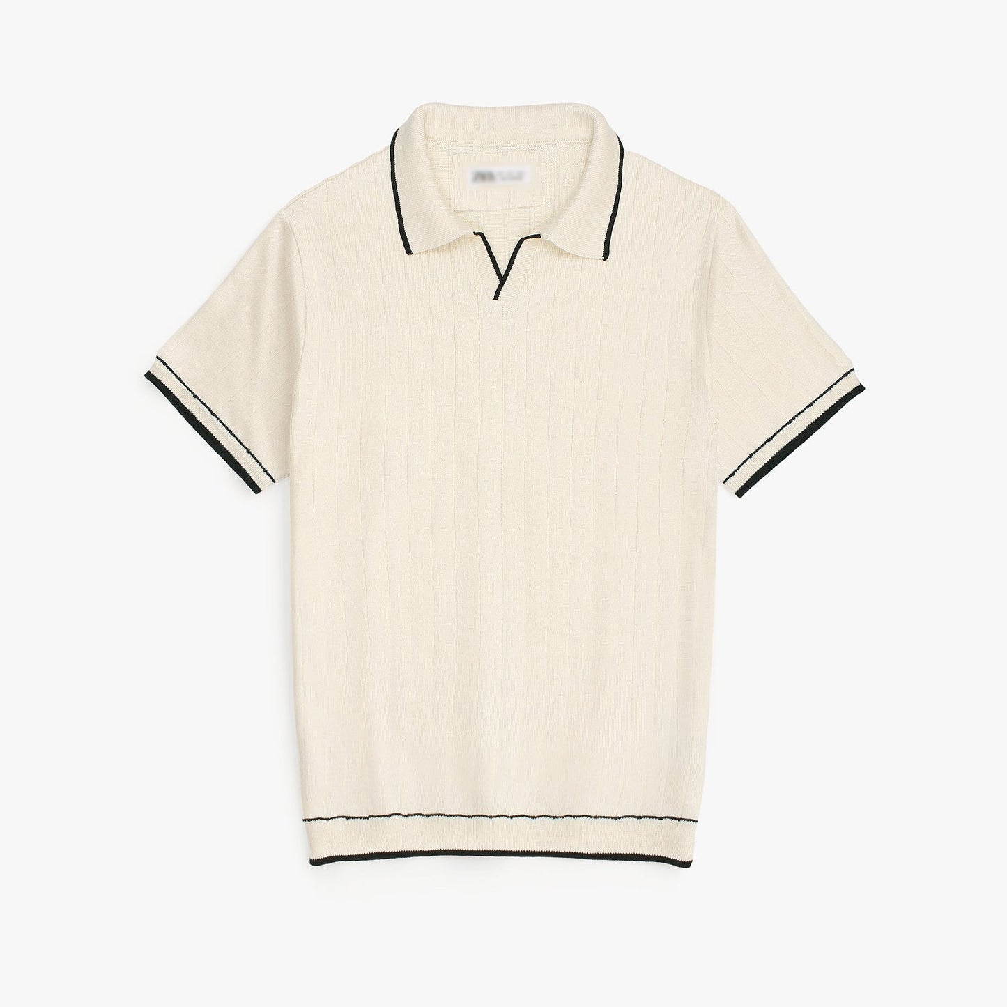 Z.A.R.A PREMIUM ESPRESSO CABEL-KNIT POLO SHIRT (OFF-WHITE)