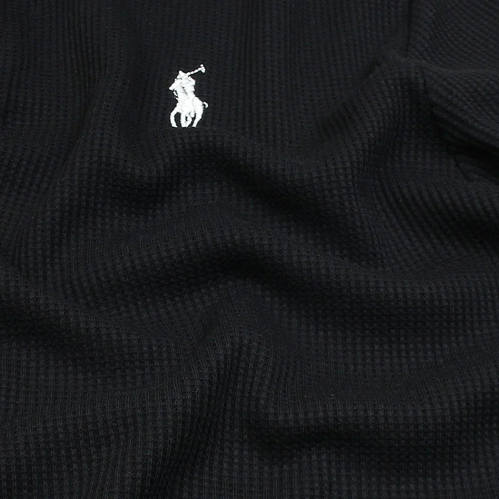 RL PREMIUM MEN'S V NECK BORDER POLO SHIRT (BLACK)