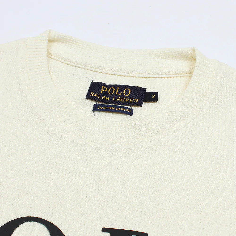 RL PREMIUM THERMAL COTTON IVORY LOGO SWEATSHIRT (OFF-WHITE)