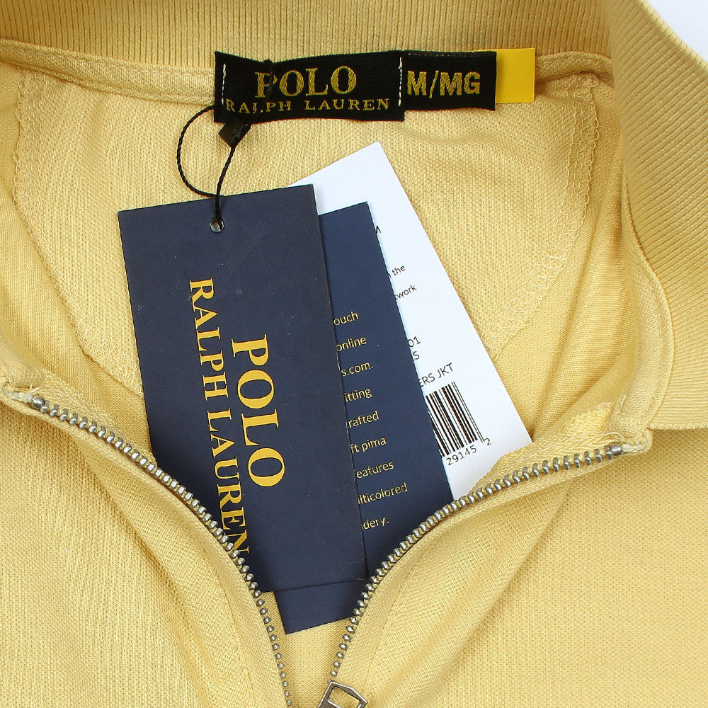 RL Premium Small Pony Zip Up Polo shirt (Yellow)