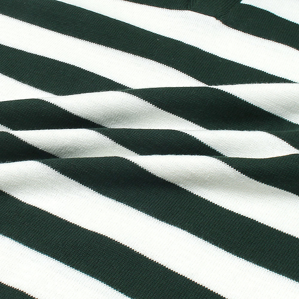 Z.A.R.A PREMIUM CABEL-KNIT STRIPPER POLO SHIRT (GREEN-WHITE)