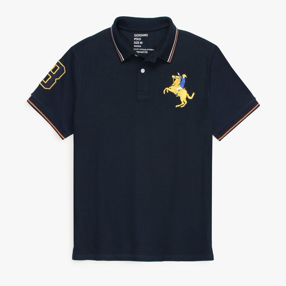 GRDNO Premium Napoleon Cow Boy Polo Shirt Navy Blue