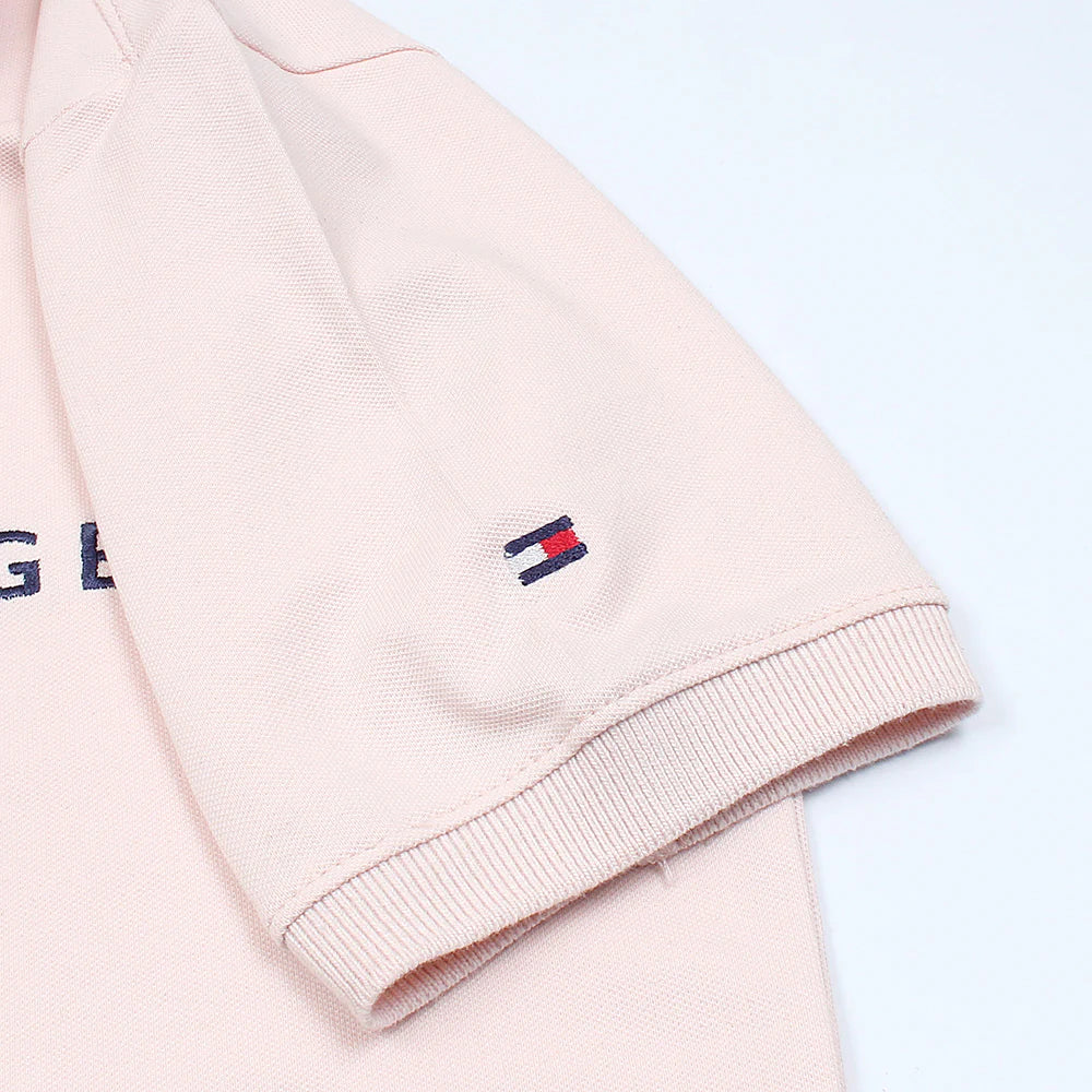 TOMMY PREMIUM SELF EMB ZIP-UP POLO SHIRT (PINK)