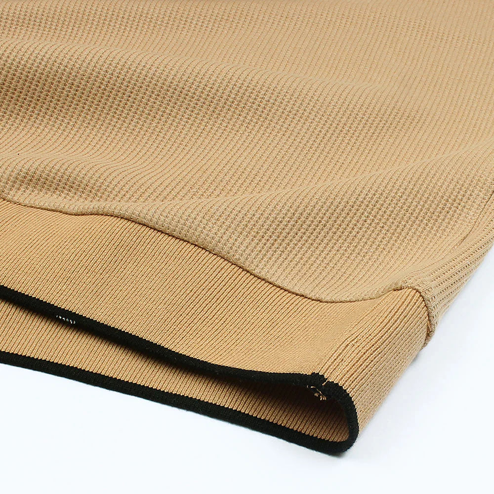 RL PREMIUM MEN'S V NECK BORDER POLO SHIRT (KHAKI)