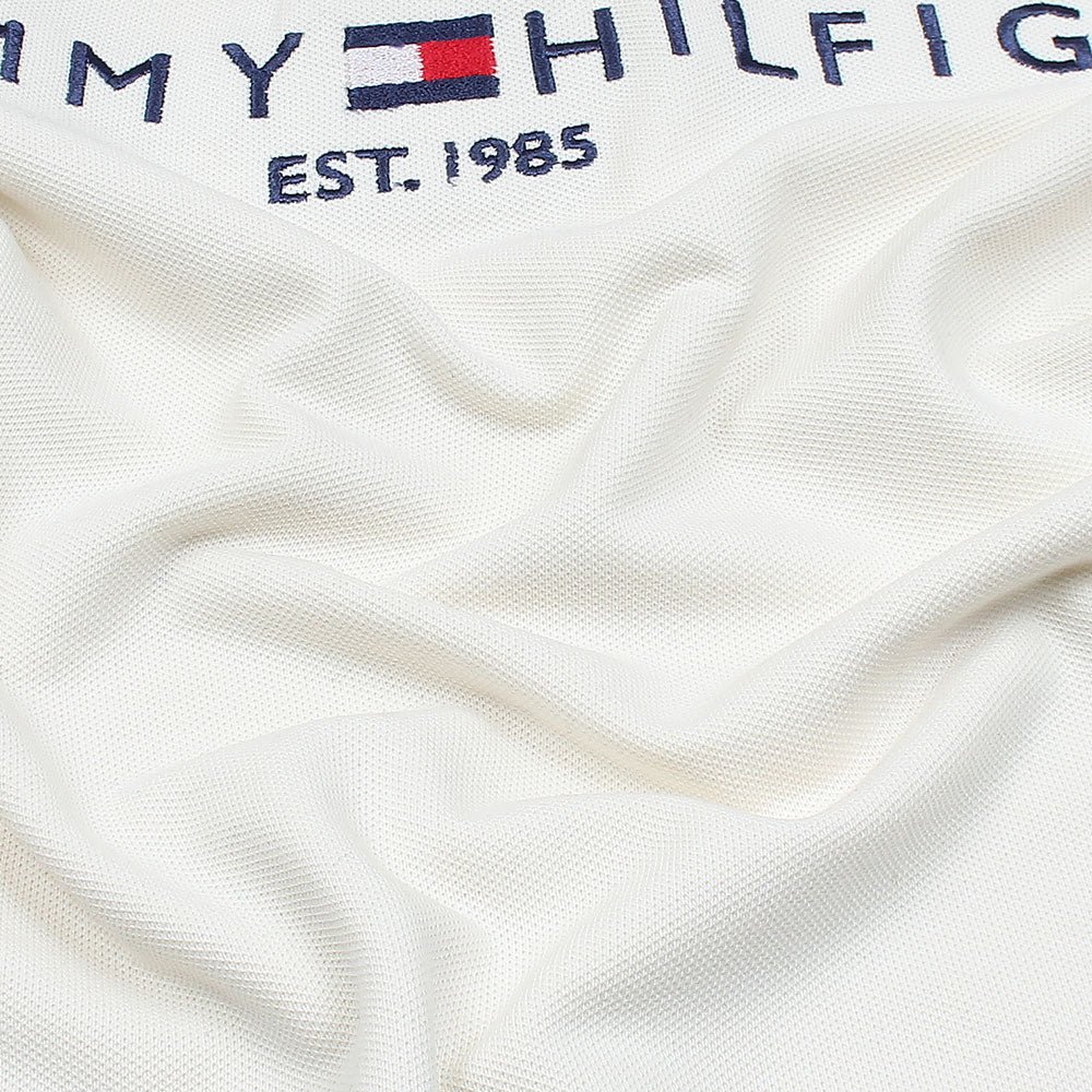 TOMMY PREMIUM SELF EMB ZIP-UP POLO SHIRT (OFF-WHITE)