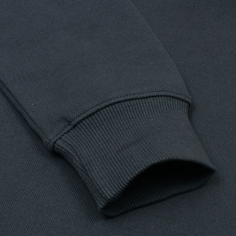 RL Imported Pique Cotton Fleece Zip-up Mockneck (Navy Blue)