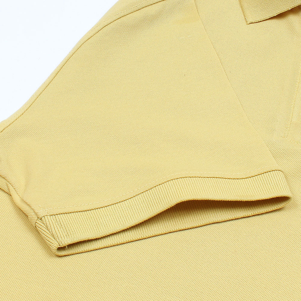 RL Premium Small Pony Zip Up Polo shirt (Yellow)