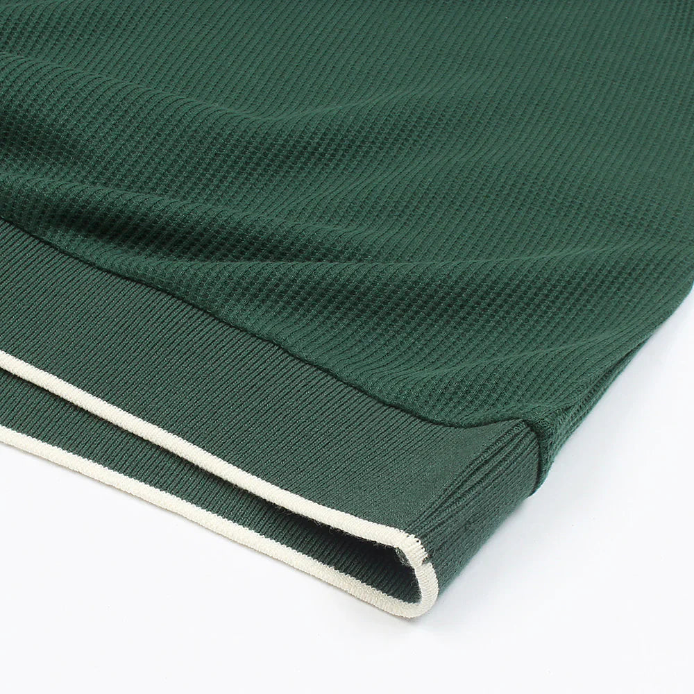 RL PREMIUM MEN'S V NECK BORDER POLO SHIRT (GREEN)