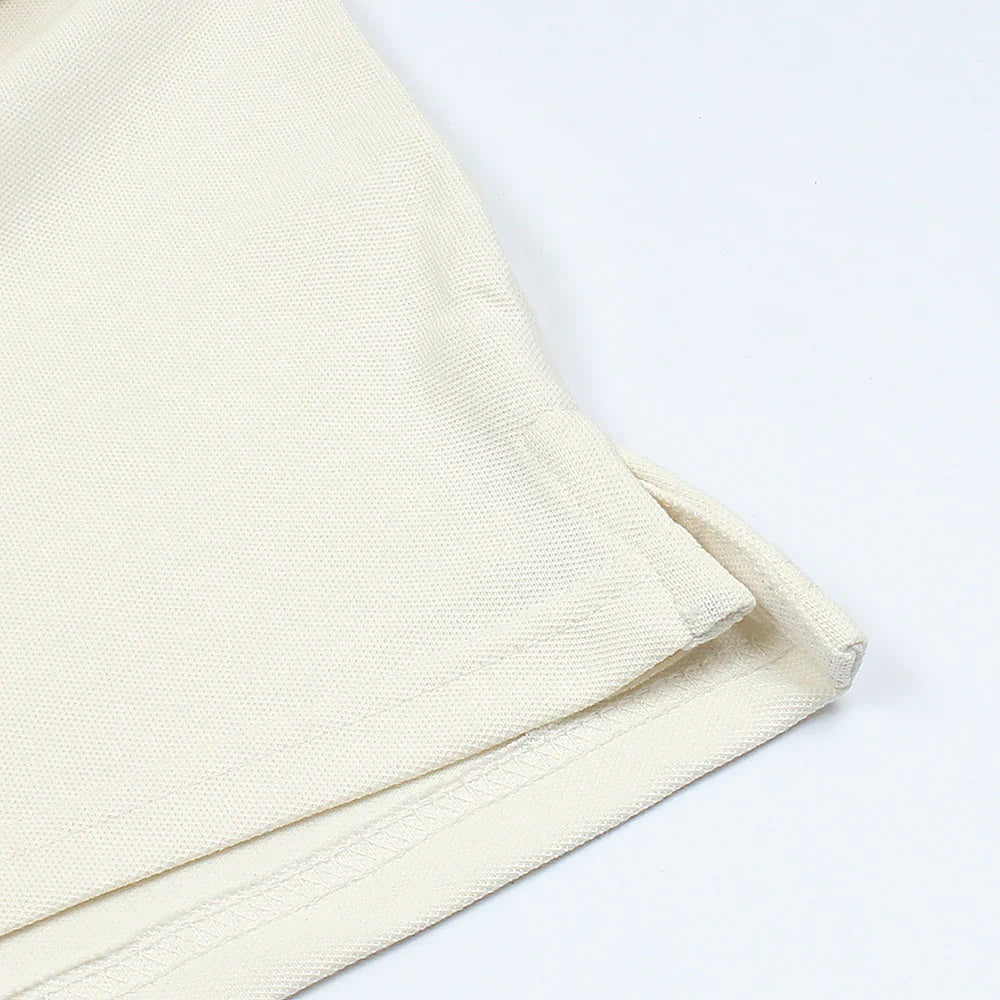 TOMMY PREMIUM SELF EMB ZIP-UP POLO SHIRT (OFF-WHITE)