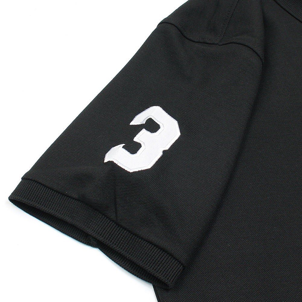 RL Premium 3 Horse Pique Cotton Polo Shirt (Black)