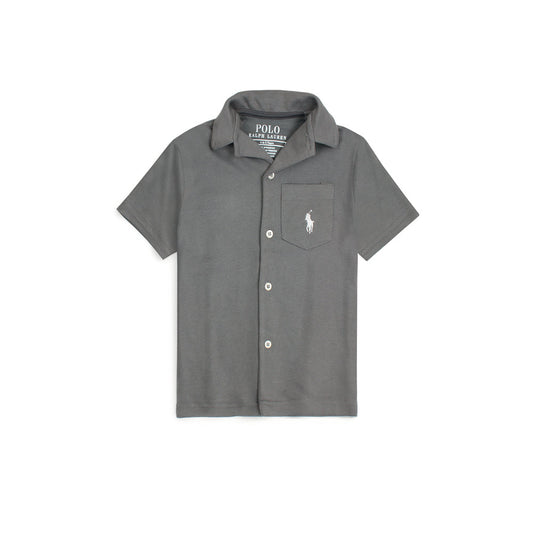 RL PREMIUM KIDS CUBAN COLLAR TWINSET (CHARCOAL)