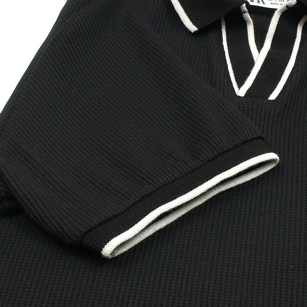 ZR PREMIUM MEN'S V NECK POLO SHIRT (BLACK)