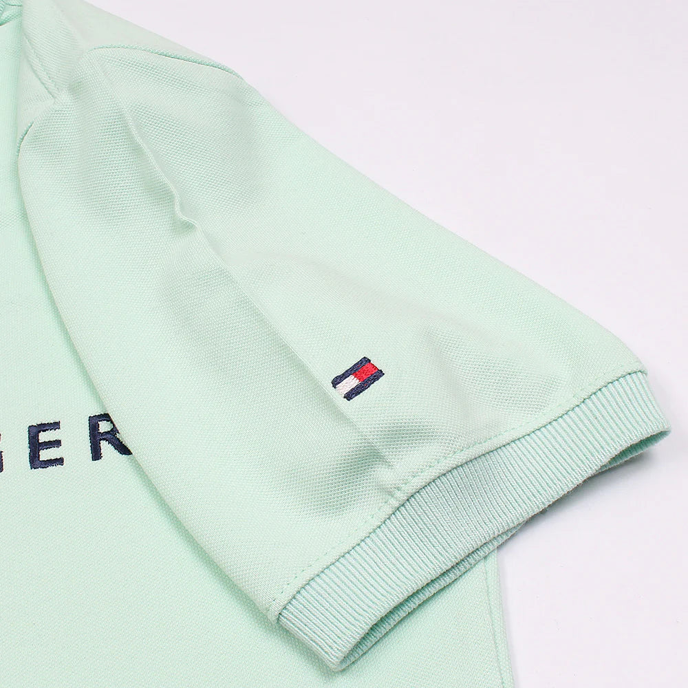 TOMMY PREMIUM SELF EMB ZIP-UP POLO SHIRT (SEA-GREEN)