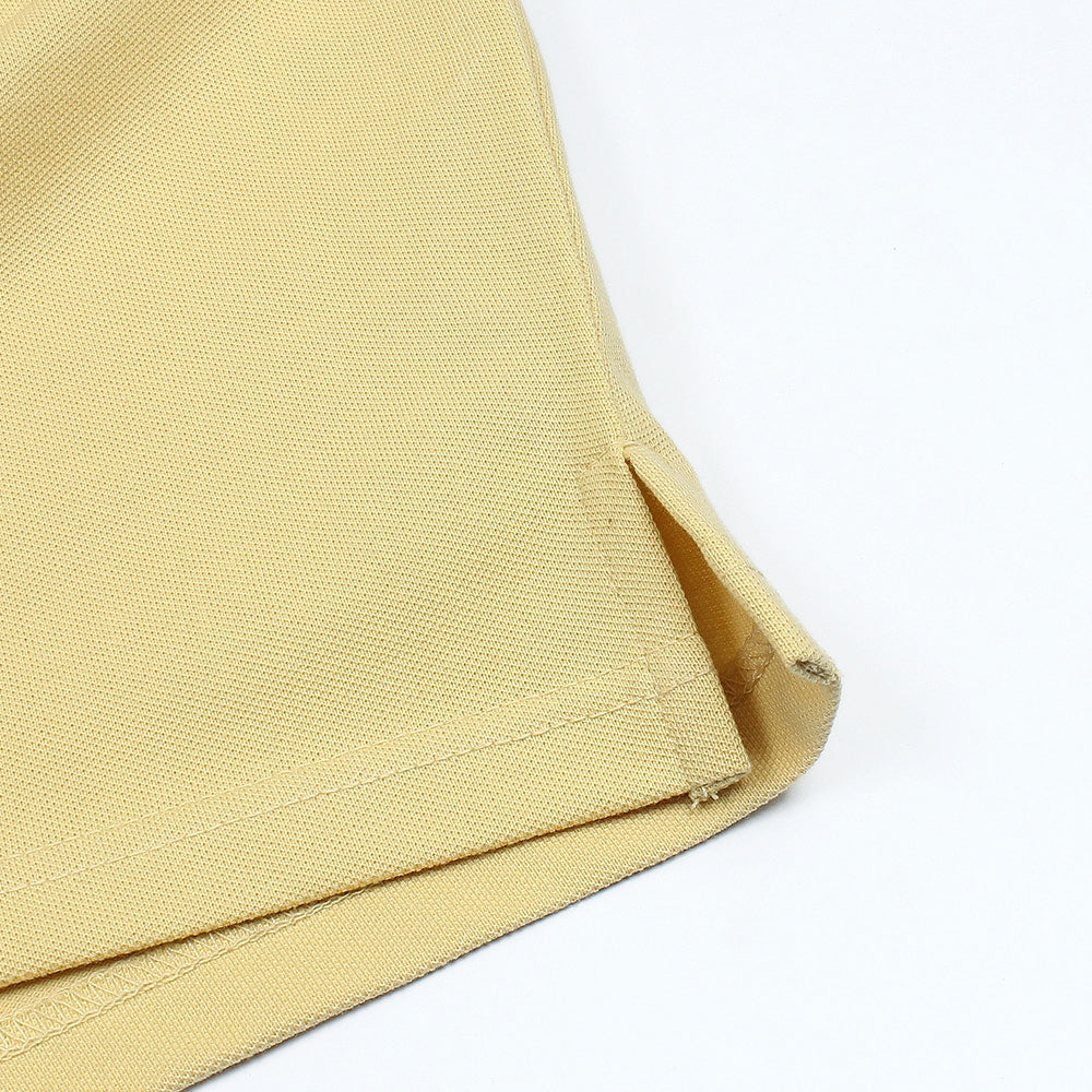 RL Premium Small Pony Zip Up Polo shirt (Yellow)