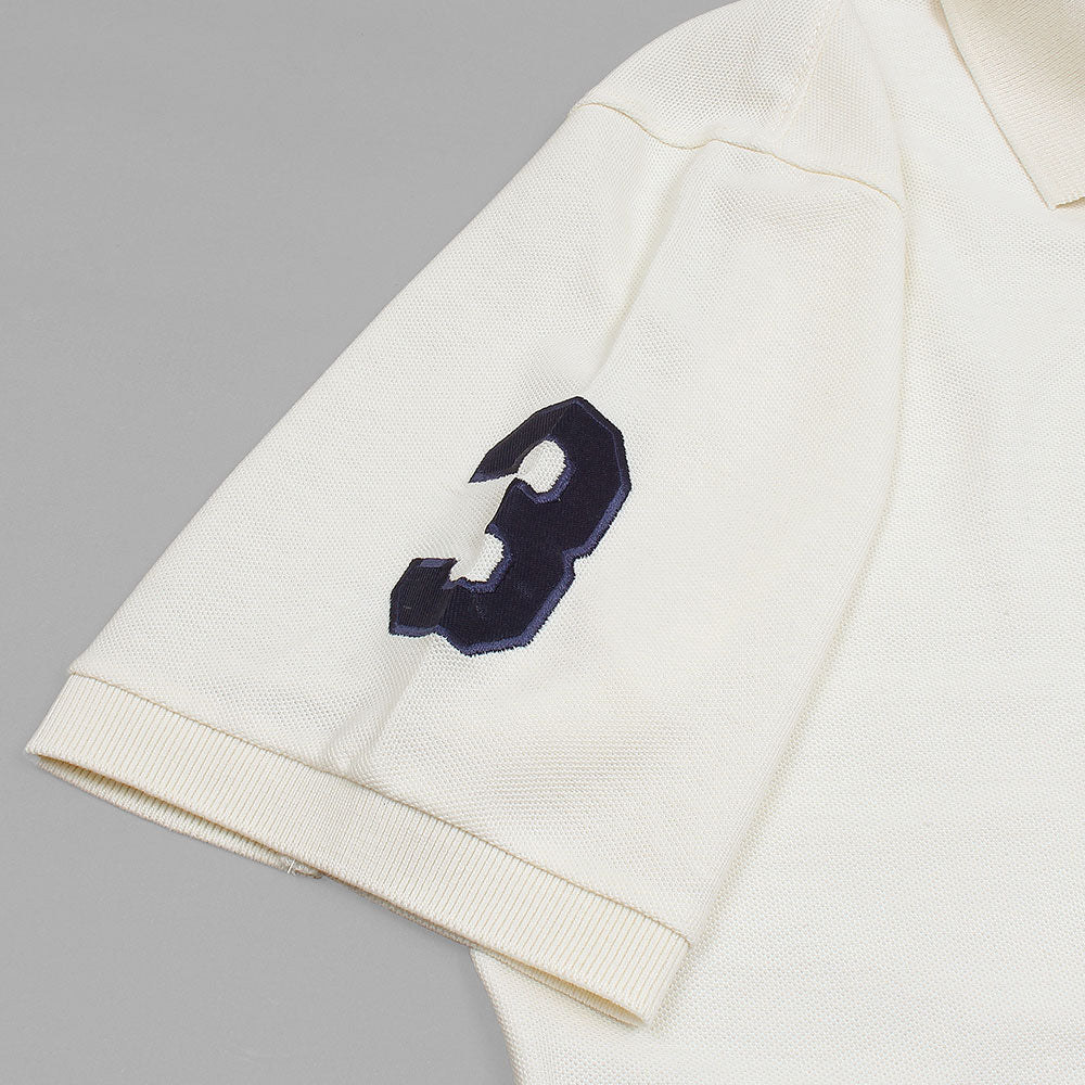RL Premium 3 Horse Pique Cotton Polo Shirt (White)