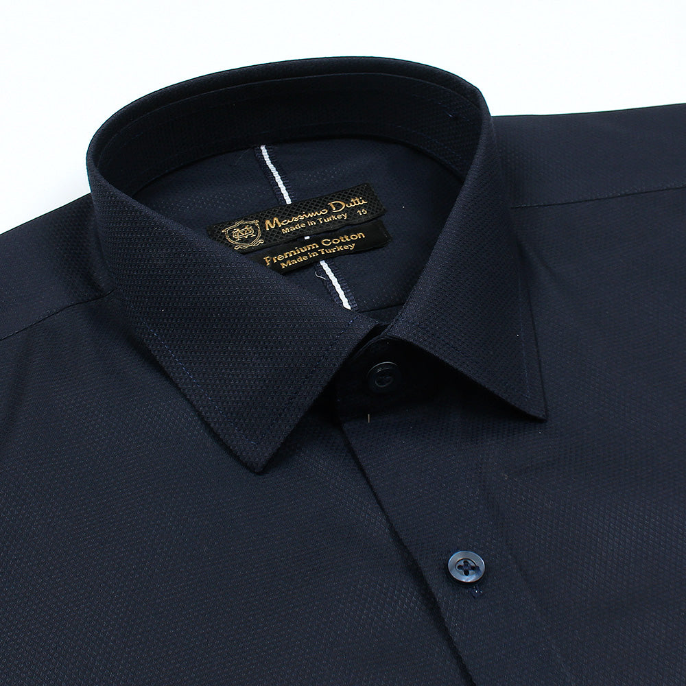 Mussimo Duti Imported Formal Shirt Dobby (Navy Blue)